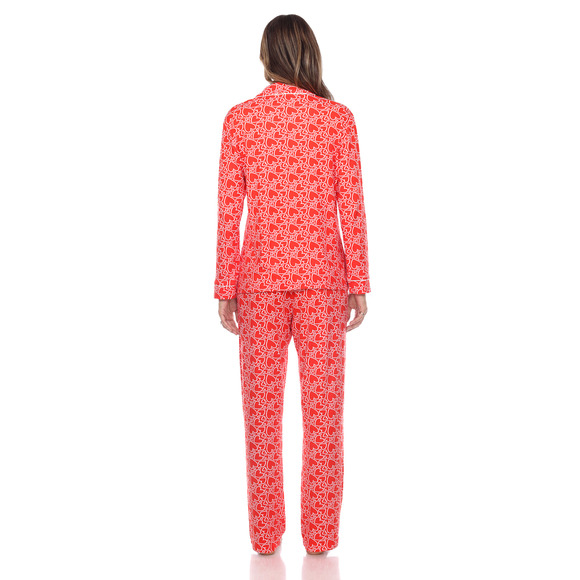 Long Sleeve Heart Print Pajama Set - Picture 4 of 4